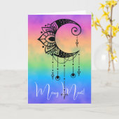 Erstellen Sie Ihre eigene elegante Boho Moon-Silho Karte (Gelbe Blume)