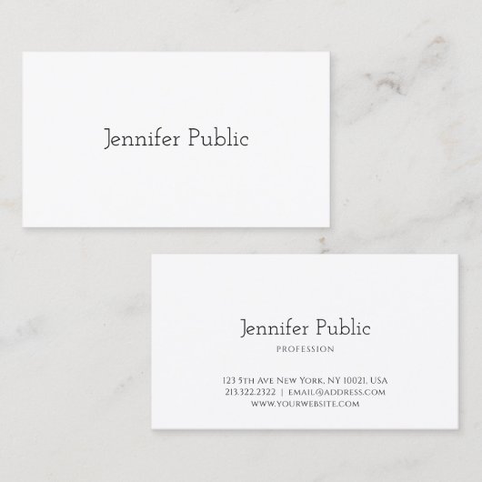 Erstellen Sie Ihre eigene elegante, einfache Vorla Visitenkarte (Vorne/Hinten)