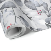 Erstellen Sie Ihre eigene elegante graue Tone Rot Geschenkpapier (Rolleneckpunkt)