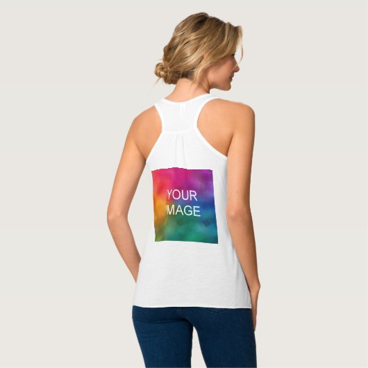 Erstellen Sie Ihre eigene elegante, moderne, weiße Tank Top (Rückseite Vollansicht)