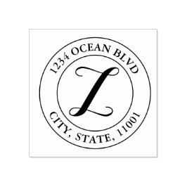 Erstellen Sie Ihre eigene elegante Monogrammrunde Gummistempel