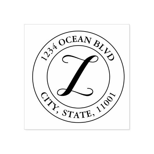 Erstellen Sie Ihre eigene elegante Monogrammrunde Gummistempel (Prägung)