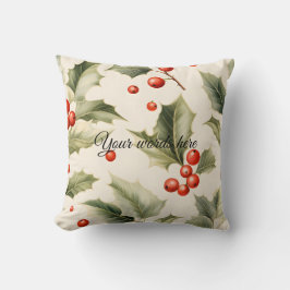 Erstellen Sie Ihre eigene elegante Red Holly Cream Kissen