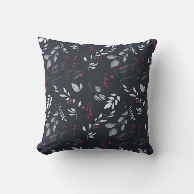 Erstellen Sie Ihre eigene elegante Schwarz & Rot H Kissen (Vorderseite)