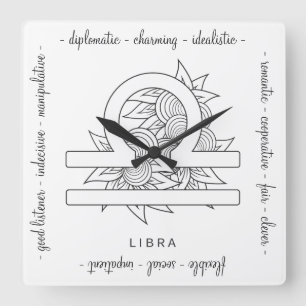 Erstellen Sie Ihre eigene elegante Schwarz & Weiß  Quadratische Wanduhr