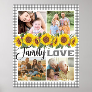 Erstellen Sie Ihre eigene Familie Collage Gingham  Poster