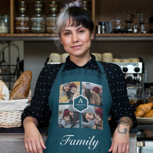 Erstellen Sie Ihre eigene Familienfotocollage Teal Schürze