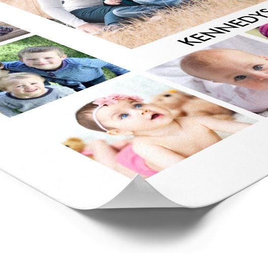 Erstellen Sie Ihre eigene Familienname 17 FotoColl Poster (Ecke)