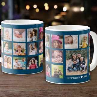 Erstellen Sie Ihre eigene Familienname 22 FotoColl Kaffeetasse