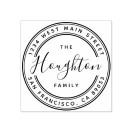 Erstellen Sie Ihre eigene Familienname Round-Rücks Gummistempel