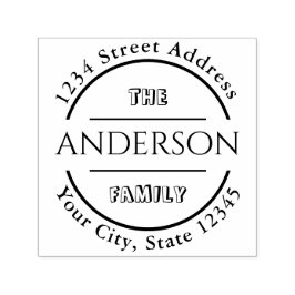 Erstellen Sie Ihre eigene Familienname Round-Rücks Permastempel