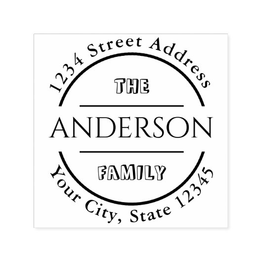 Erstellen Sie Ihre eigene Familienname Round-Rücks Permastempel (Design)