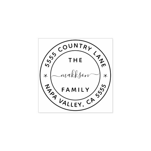 Erstellen Sie Ihre eigene Familienname-Rücksendead Gummistempel (Prägung)