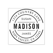 Erstellen Sie Ihre eigene Familienname-Rücksendead Gummistempel (Prägung)