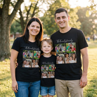 Erstellen Sie Ihre eigene Familienurlaub 4-Foto-Co T-Shirt