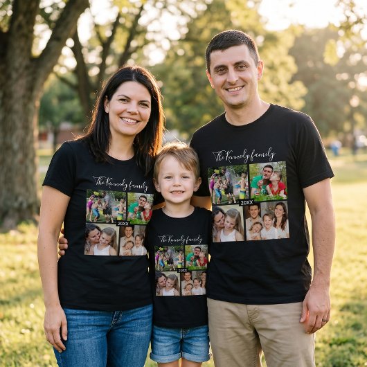 Erstellen Sie Ihre eigene Familienurlaub 4-Foto-Co T-Shirt