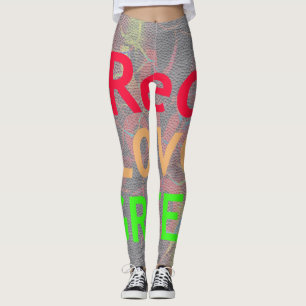 Erstellen Sie Ihre eigene Farbe Rot Golden Green R Leggings