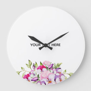 Erstellen Sie Ihre eigene farbenfrohe Blumenborder Große Wanduhr