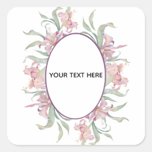 Erstellen Sie Ihre eigene farbenfrohe Blumenborder Quadratischer Aufkleber