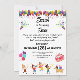 Erstellen Sie Ihre eigene farbenfrohe Geburtstagsp Einladung