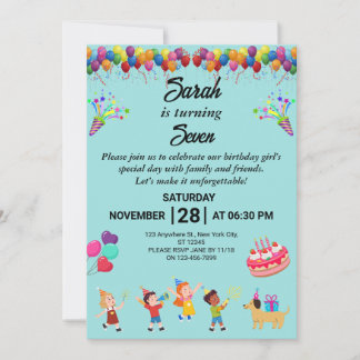 Erstellen Sie Ihre eigene farbenfrohe Geburtstagsp Einladung