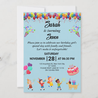 Erstellen Sie Ihre eigene farbenfrohe Geburtstagsp Einladung