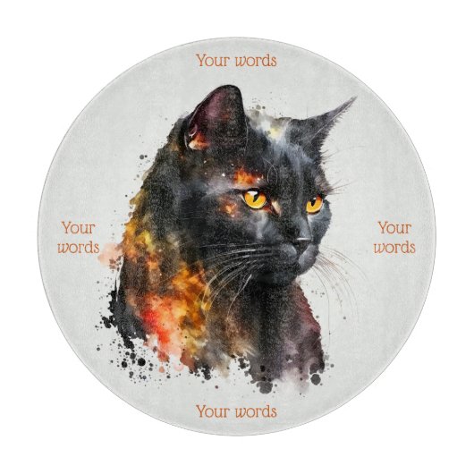 Erstellen Sie Ihre eigene feine schwarze Katze Schneidebrett (Vorderseite)
