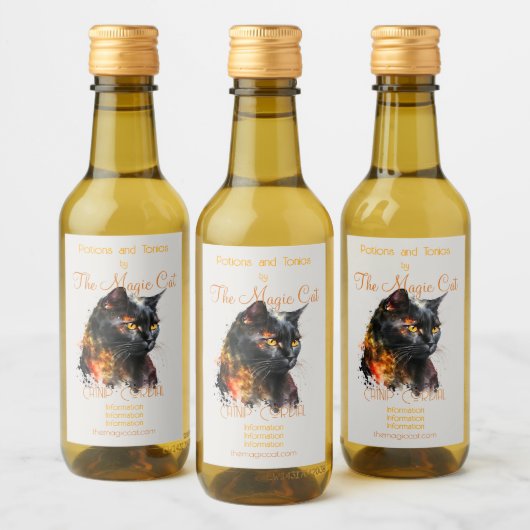 Erstellen Sie Ihre eigene feine schwarze Katze Weinetikett (Flaschen)