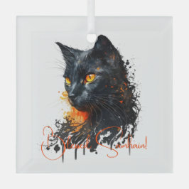 Erstellen Sie Ihre eigene, feine schwarze Katzenbü Ornament Aus Glas