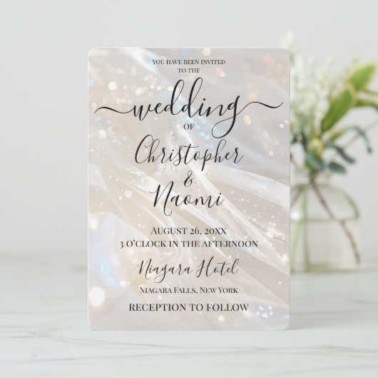 Erstellen Sie Ihre eigene fesselnde Elfenbeinweiße Einladung (Stehend Vorderseite)