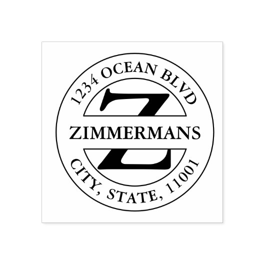 Erstellen Sie Ihre eigene fette moderne Monogrammr Gummistempel (Prägung)