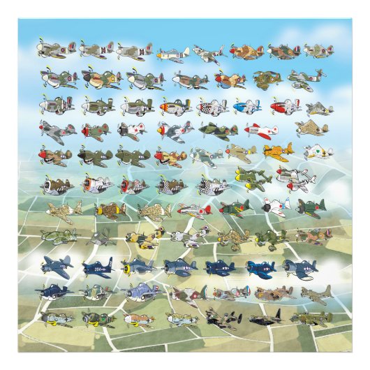 erstellen Sie Ihre eigene Flugzeugkarikatur Fotodruck (Vorne)