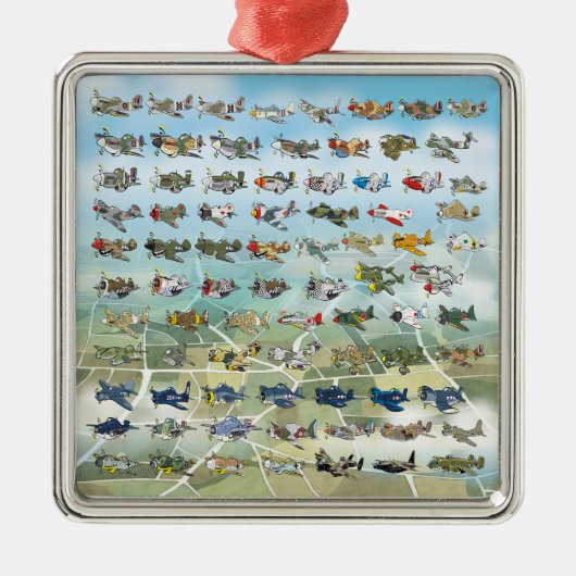 erstellen Sie Ihre eigene Flugzeugkarikatur Ornament Aus Metall (Vorne)