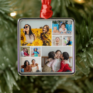 Erstellen Sie Ihre eigene Foto-Collage mit 8 Fotos Ornament Aus Metall