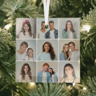 Erstellen Sie Ihre eigene Foto-Collage mit 9 abger Ornament Aus Glas