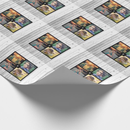 Erstellen Sie Ihre eigene Foto-Collage mit Monogra Geschenkpapier (Ecke)