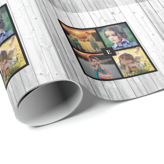 Erstellen Sie Ihre eigene Foto-Collage mit Monogra Geschenkpapier (Rolleneckpunkt)