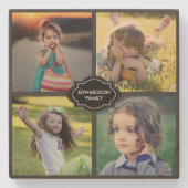 Erstellen Sie Ihre eigene Foto-Collage mit Monogra Steinuntersetzer (Vorderseite)