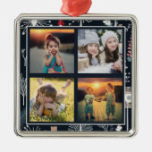 Erstellen Sie Ihre eigene Foto-Collage Ornament Aus Metall (Vorne)