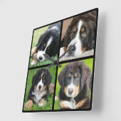 Erstellen Sie Ihre eigene Foto-Collage Quadratische Wanduhr (Winkel)