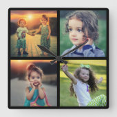 Erstellen Sie Ihre eigene Foto-Collage Quadratische Wanduhr (Vorderseite)