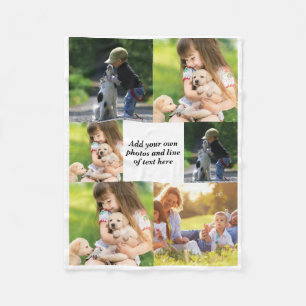Erstellen Sie Ihre eigene Foto-Collage und -Text Fleecedecke