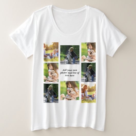 Erstellen Sie Ihre eigene Foto-Collage und -Text Große Größe T-Shirt (Design vorne)