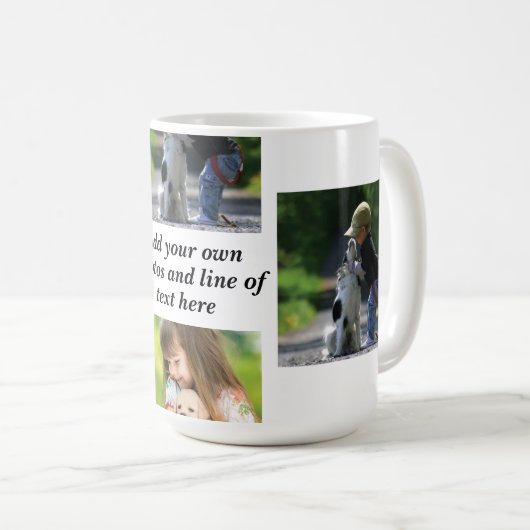 Erstellen Sie Ihre eigene Foto-Collage und -Text Kaffeetasse (VorderseiteRechts)