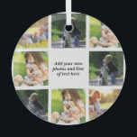 Erstellen Sie Ihre eigene Foto-Collage und -Text Ornament Aus Glas<br><div class="desc">Erstellen Sie Ihre eigene Foto-Collage und -Text</div>