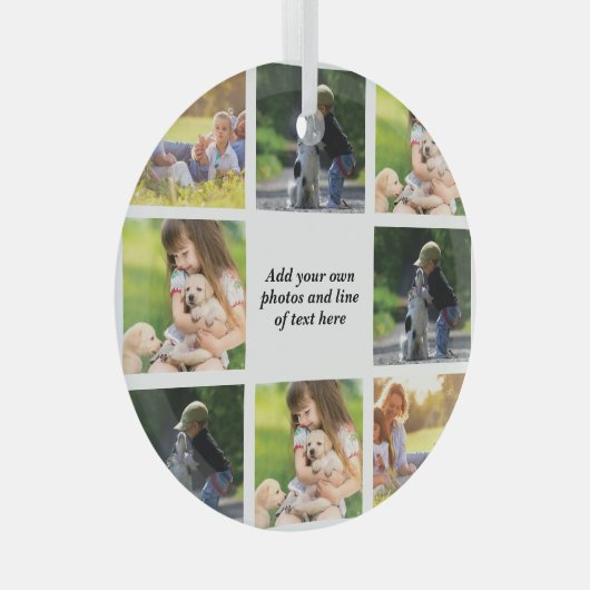 Erstellen Sie Ihre eigene Foto-Collage und -Text Ornament Aus Glas (Vorderseite Rechts)