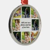 Erstellen Sie Ihre eigene Foto-Collage und -Text Ornament Aus Metall (Rechts)