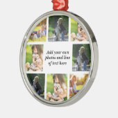 Erstellen Sie Ihre eigene Foto-Collage und -Text Ornament Aus Metall (Links)