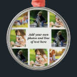 Erstellen Sie Ihre eigene Foto-Collage und -Text Ornament Aus Metall<br><div class="desc">Erstellen Sie Ihre eigene Foto-Collage und -Text</div>
