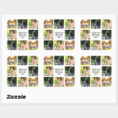Erstellen Sie Ihre eigene Foto-Collage und -Text Quadratischer Aufkleber (Blatt)